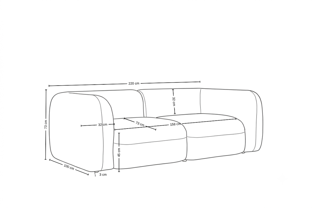 Yumi – 2-Sitzer-Sofa – Samt