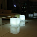 Taburete cubo solar luminoso mesa de centro LED blanco/multicolor CASY H30cm - REDDECO.com