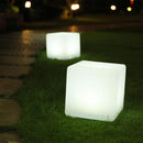 Taburete cubo solar luminoso mesa de centro LED blanco/multicolor CASY H30cm - REDDECO.com