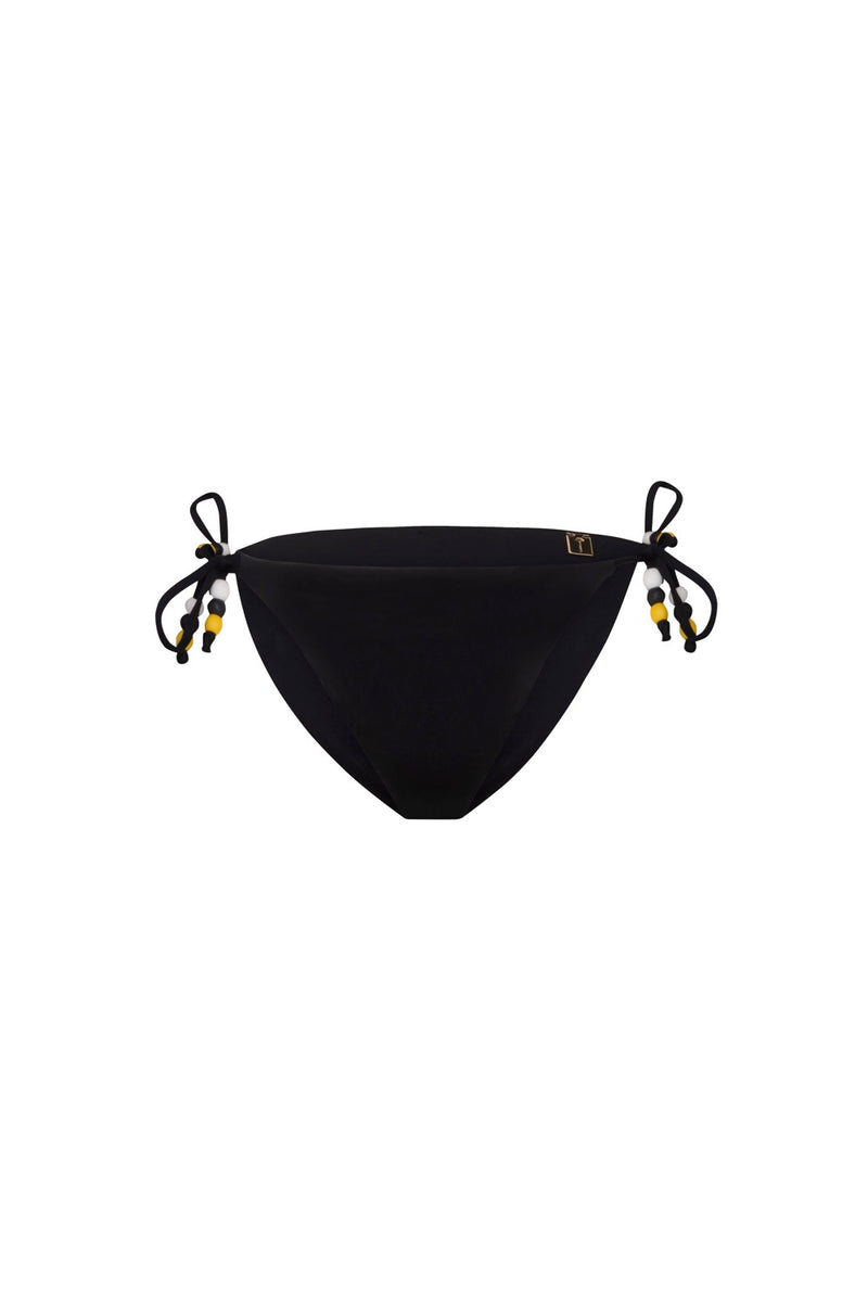 Culotte A Lacets Perles - Noir