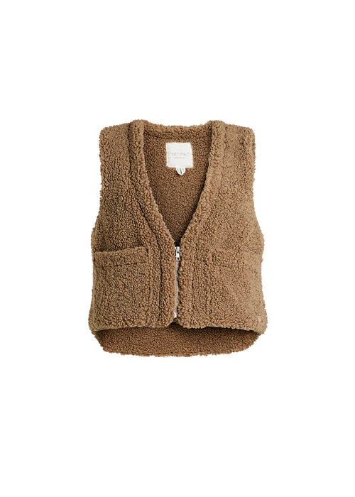 Gilet À Poils Bouclés Hug Me - Khaki