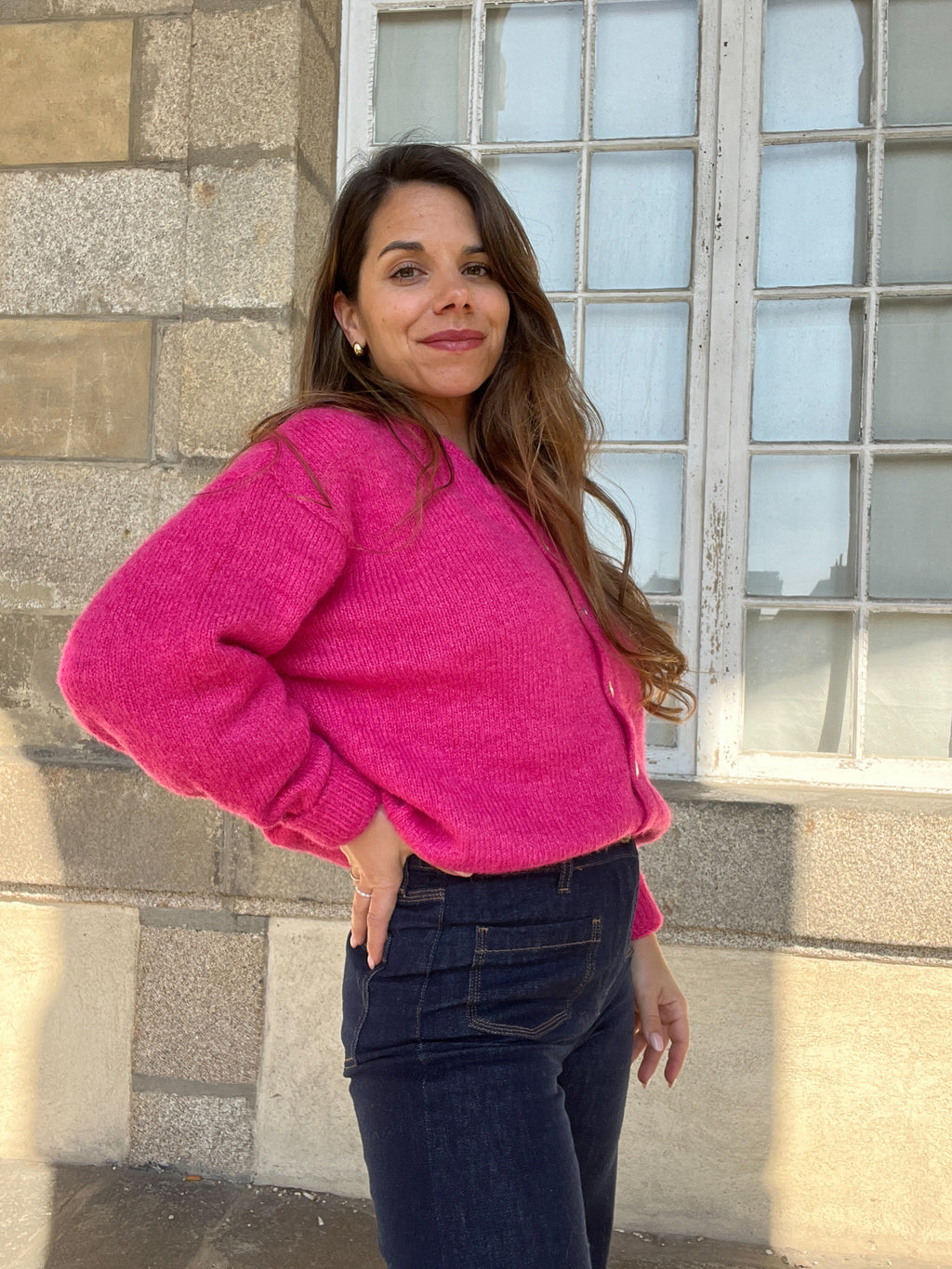 Cárdigan Charlie rosa fucsia