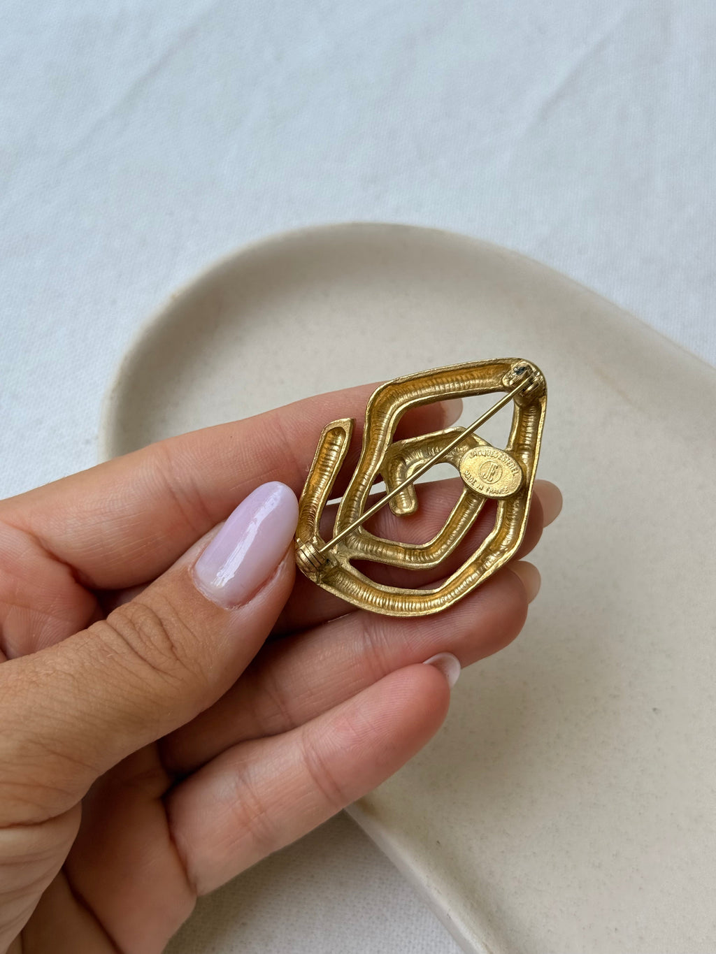 Broche Jacques Esterel Vintage - Motif Spirale Dorée