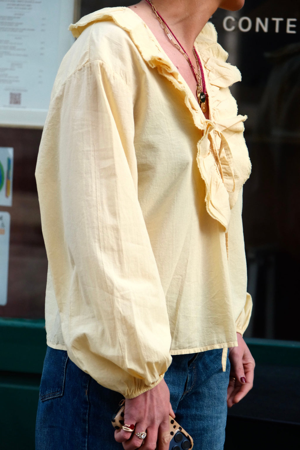 Blouse Sidonie Encolure Volanté Jaune