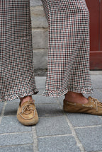 Eugene Check Trousers Ecru/Bordeaux