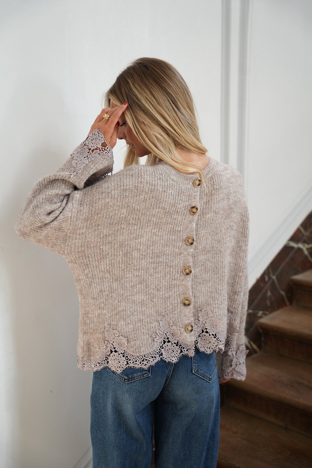 Maglione Ricamato Claire - Taupe