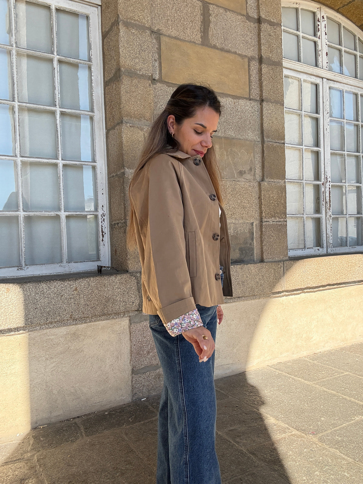 Chaqueta trench Edith de algodón Liberty camel