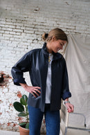 Surchemise Lou Similicuir Marine