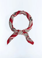 Bandana Yin Yang En Laine Et Soie - Bordeaux