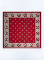 Bandana Yin Yang En Laine Et Soie - Bordeaux