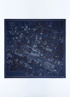 Bandana Imprimé Carte En Laine Et Soie - Marine