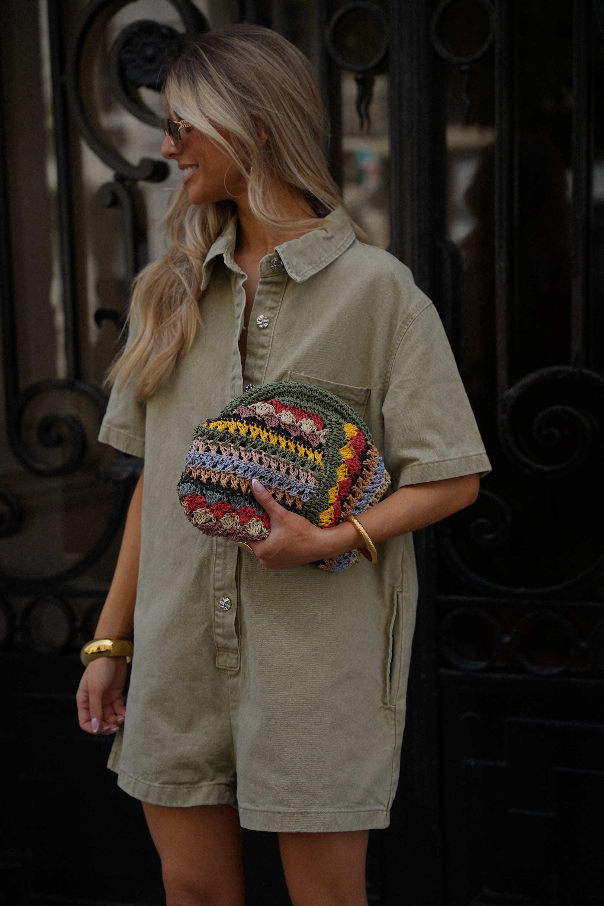 Combishort En Jean Suzon - Kaki