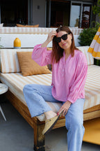 Blusa de cuadros vichy rosa Clothilde