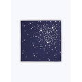 Clutch de sarga de seda - Azul marino - Estampado de estrellas