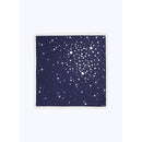 Clutch de sarga de seda - Azul marino - Estampado de estrellas
