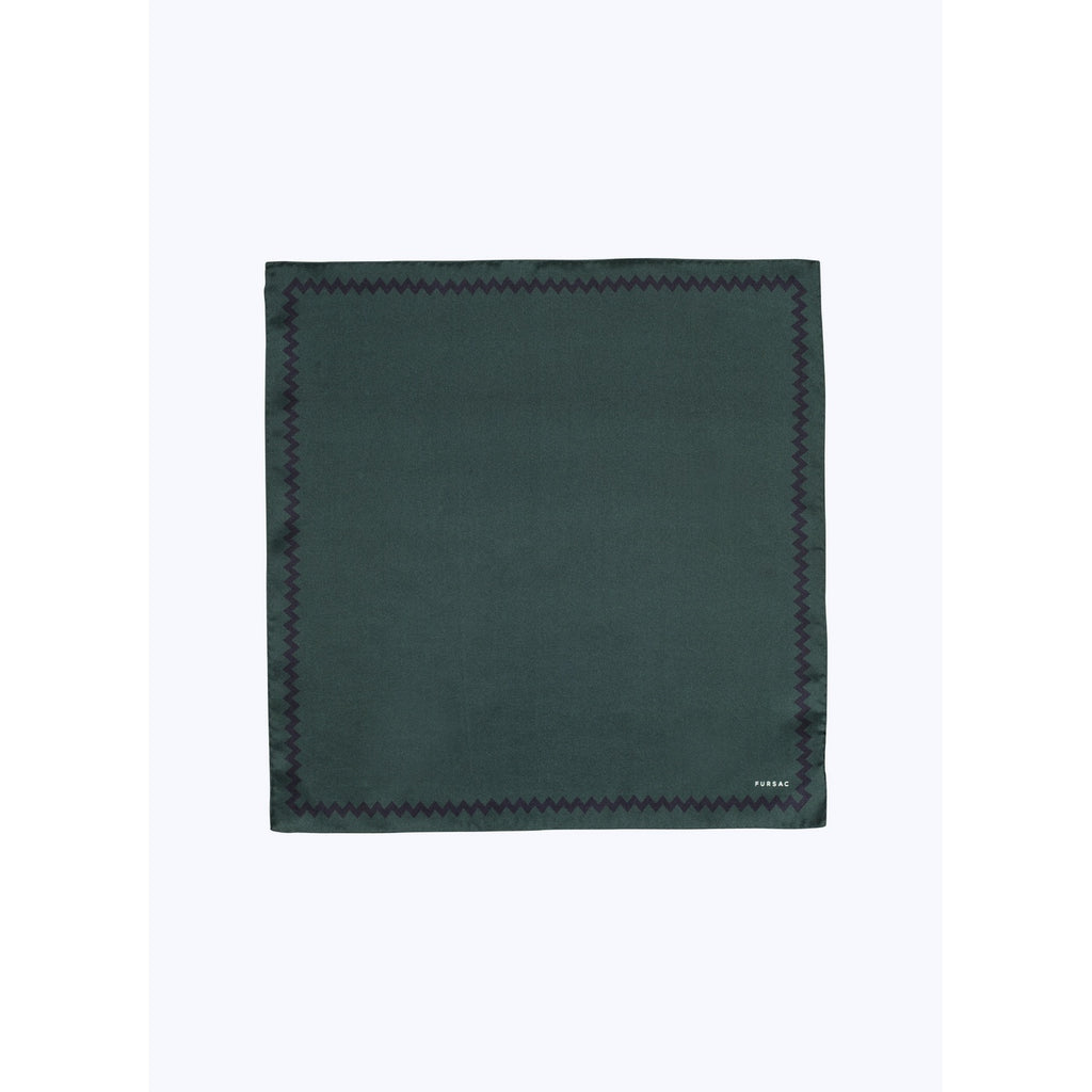 Silk Twill Clutch - English Green - White Frieze