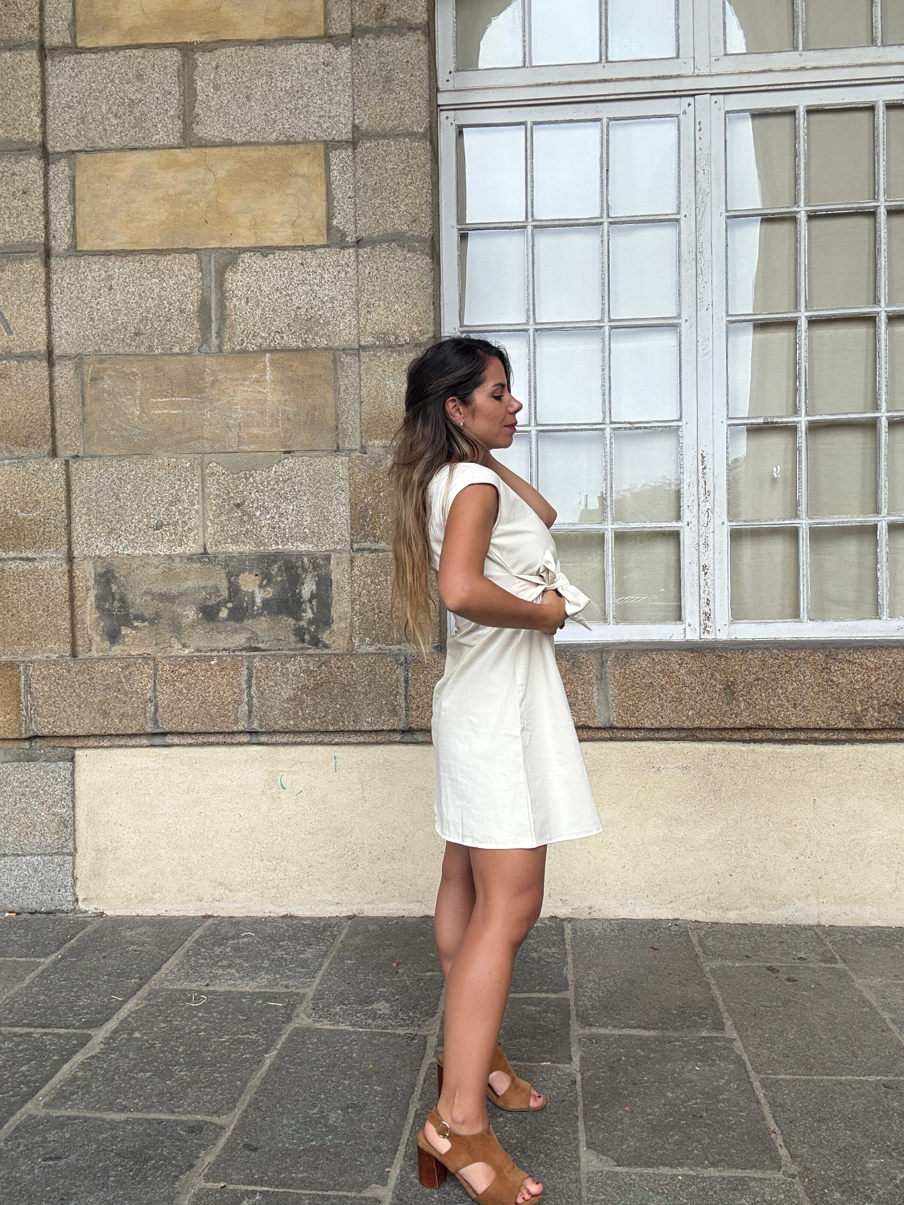 Robe courte Carlota beige