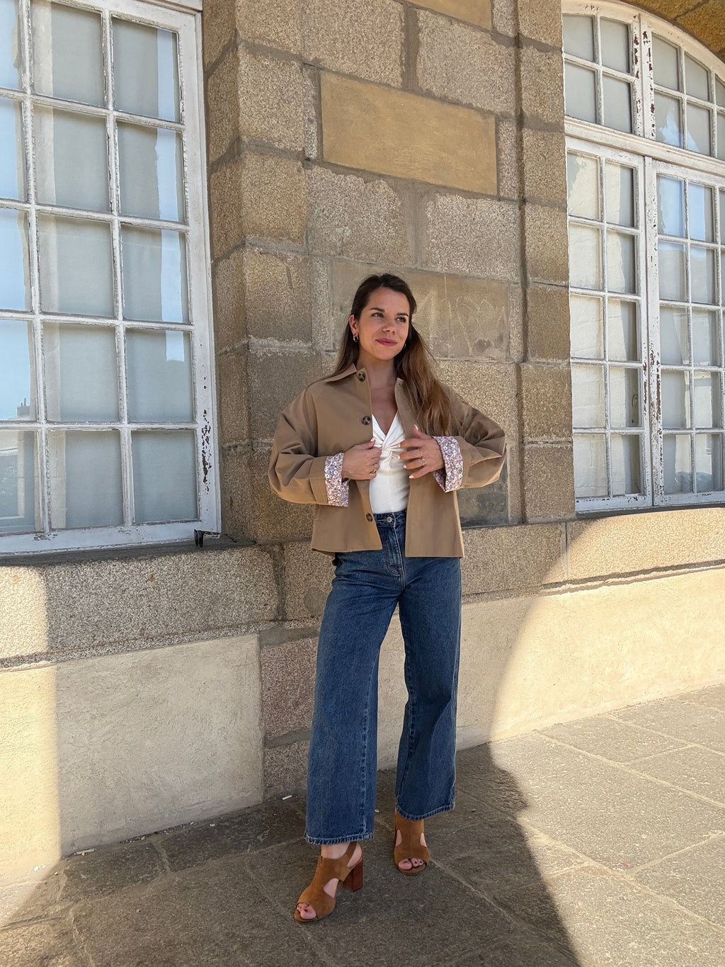 Chaqueta trench Edith de algodón Liberty camel