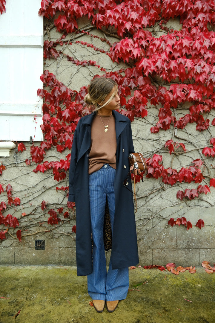 Paul Trench Navy/Leopard