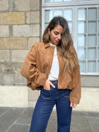Chaqueta efecto antelina Léonie camel