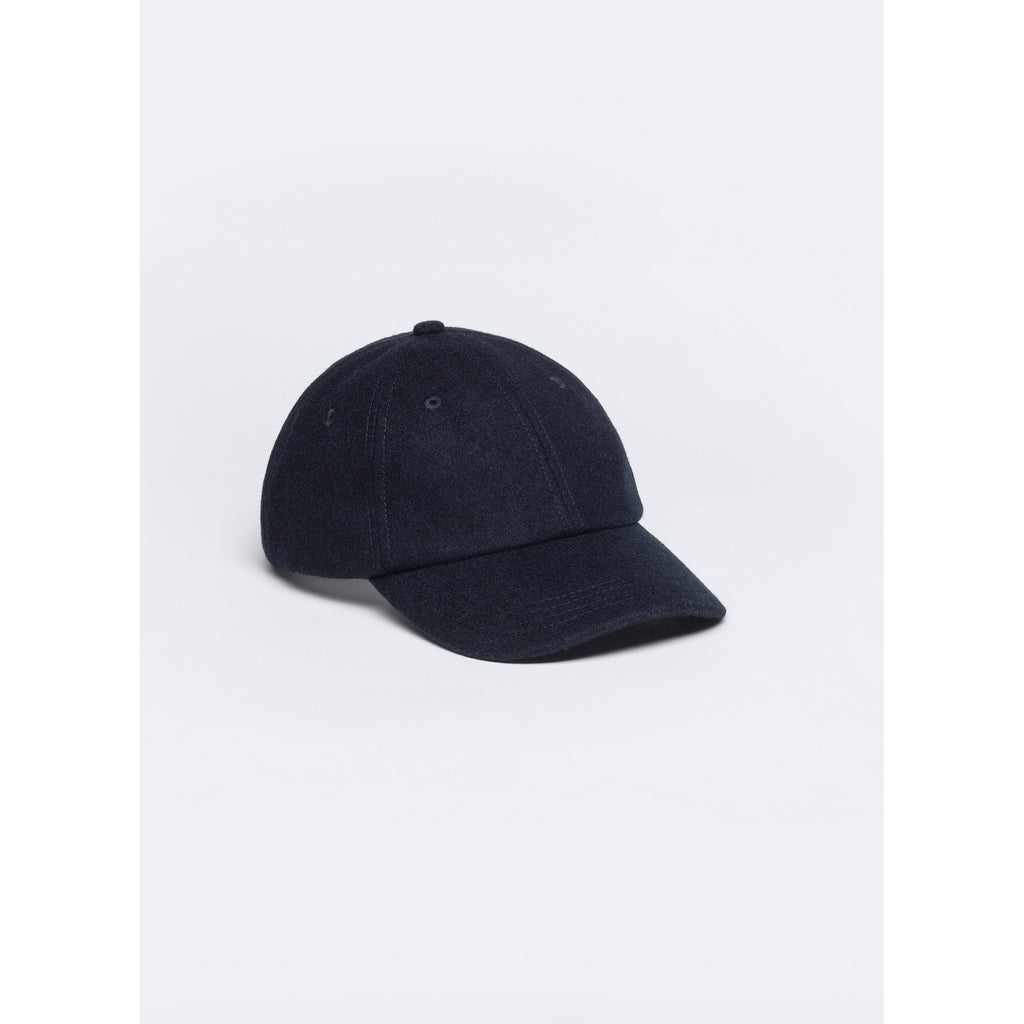Casquette En Laine Mélangée - Bleu Marine