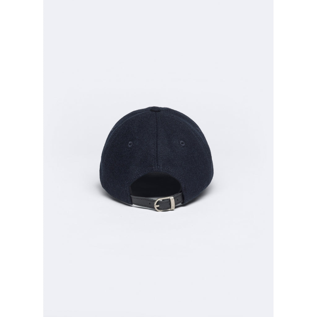 Casquette En Laine Mélangée - Bleu Marine
