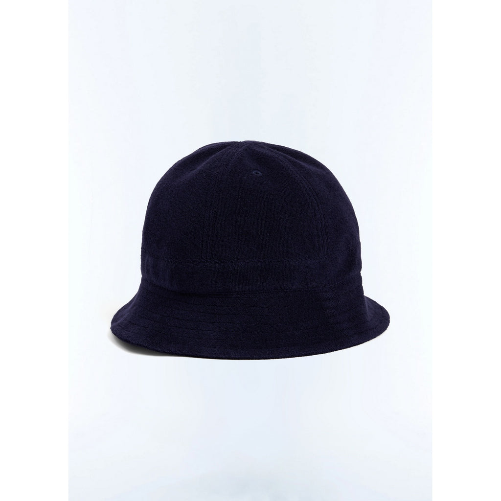Terry-effect Cotton Bucket Hat - Navy Blue