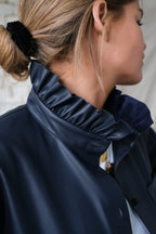 Lou Faux Leather Overshirt Navy