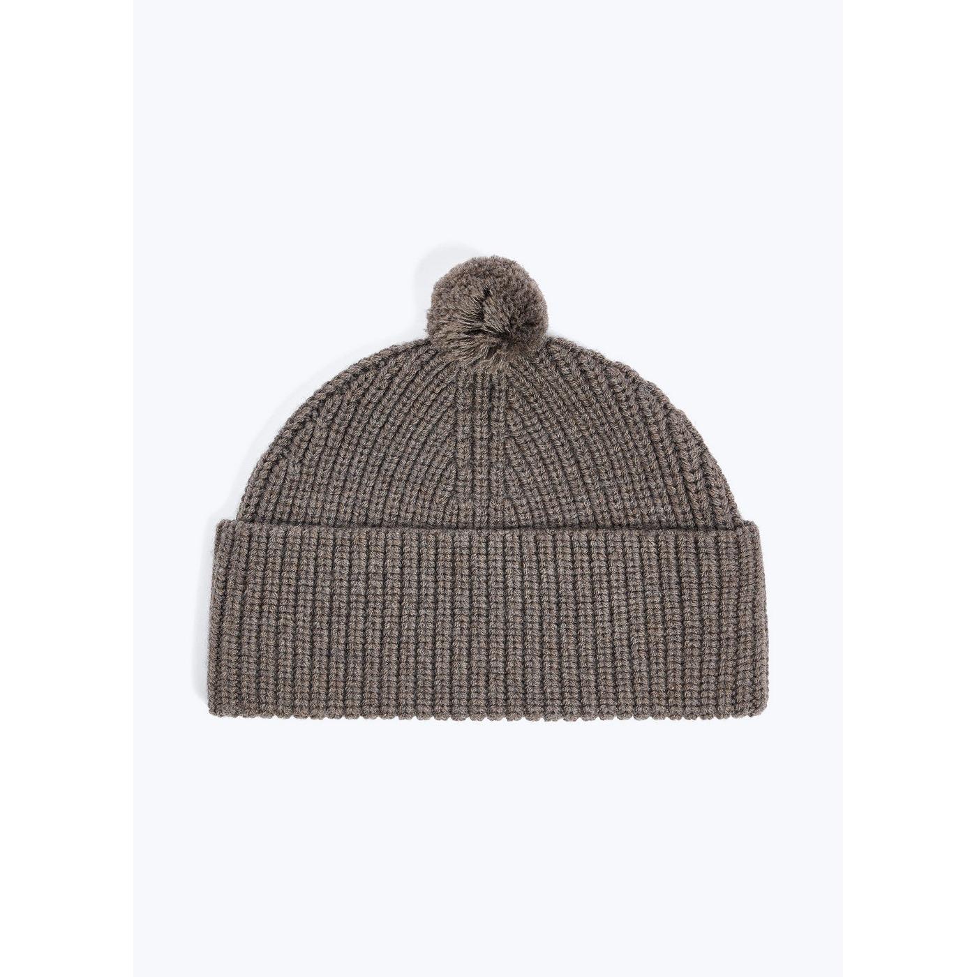 Fursac - Bonnet En Laine À Pompon - Brun