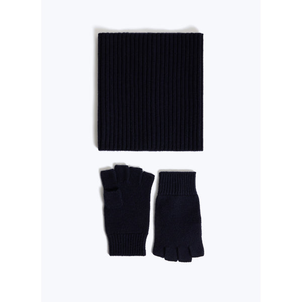 Set colsjaal en wanten Wv Ws Marine - Marineblauw