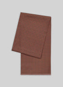 Fursac - Square Scarf With Red Dots Background - Brown