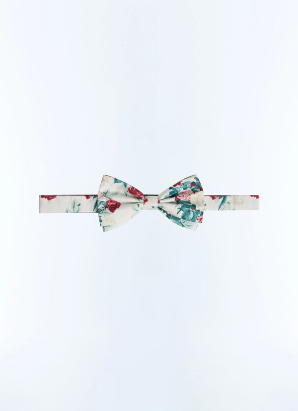 Floral Print Satin Bow Tie - Light Floral Print