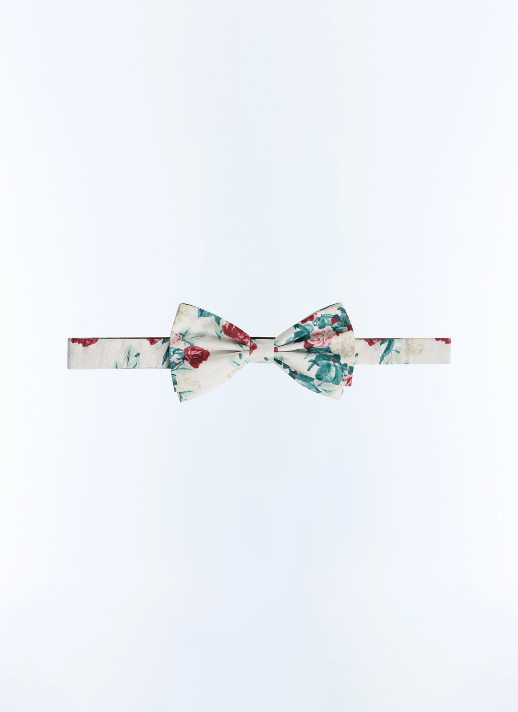 Nœud Papillon En Satin Imprimé Fleurs - Imprimé Fleuri Clair