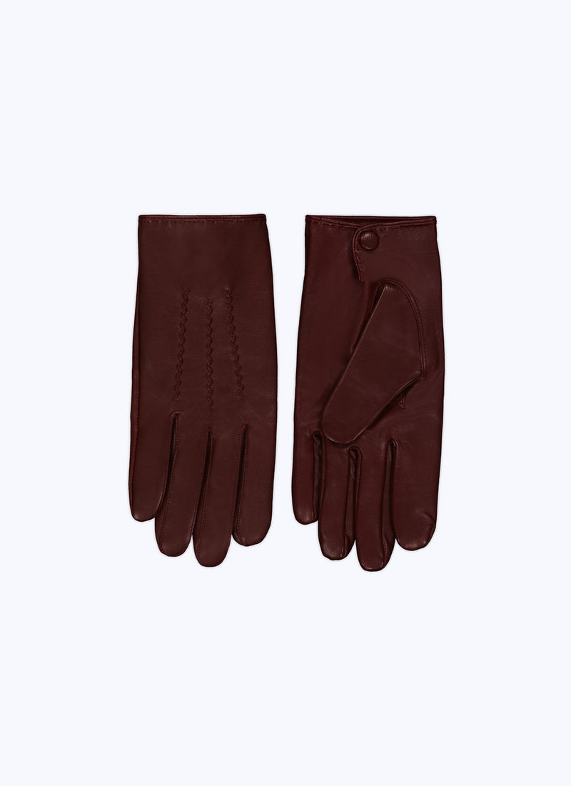 Fursac - Gants En Cuir - Bordeaux - Homme