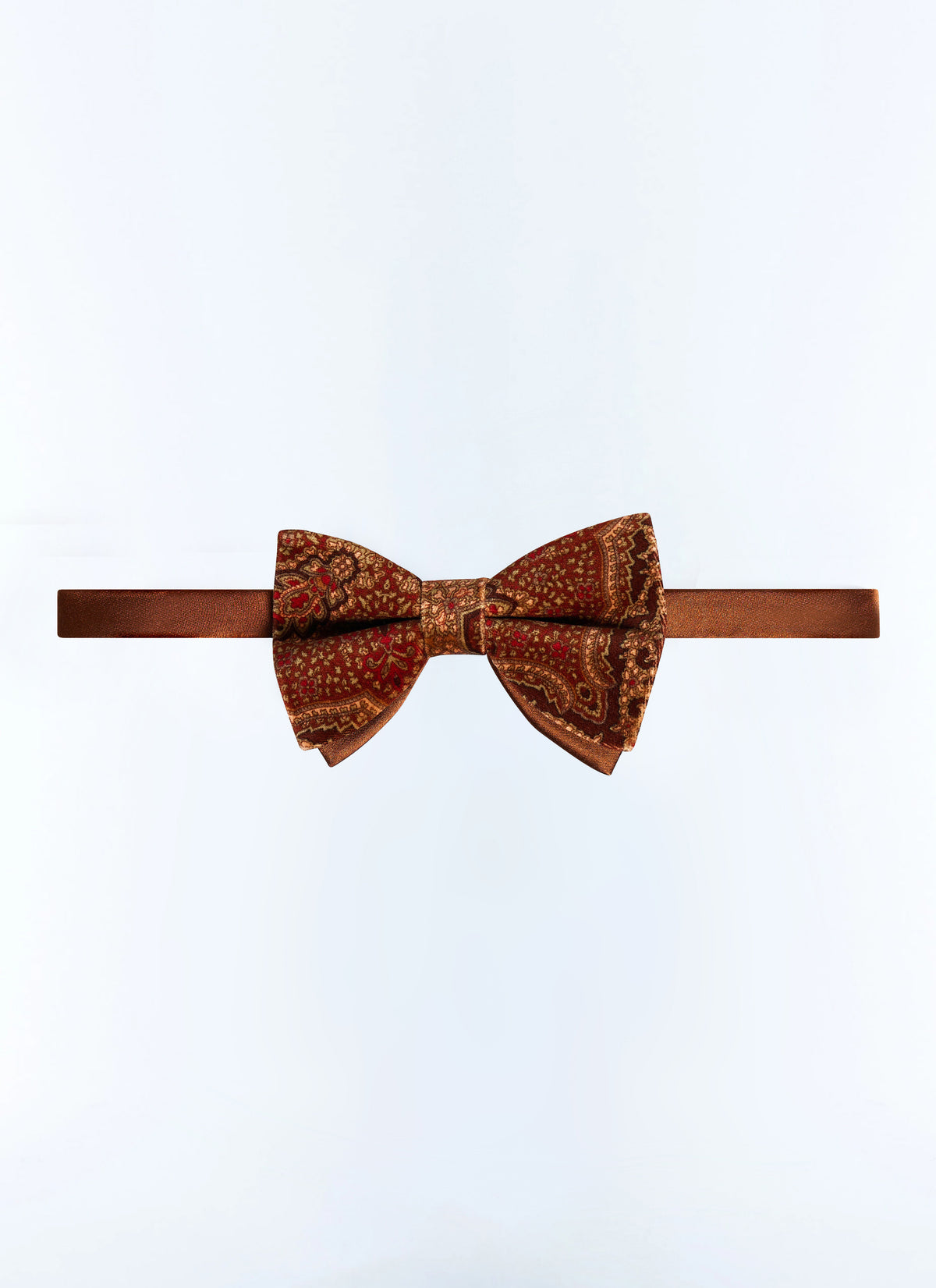 Nœud Papillon En Velours Paisley - Brique