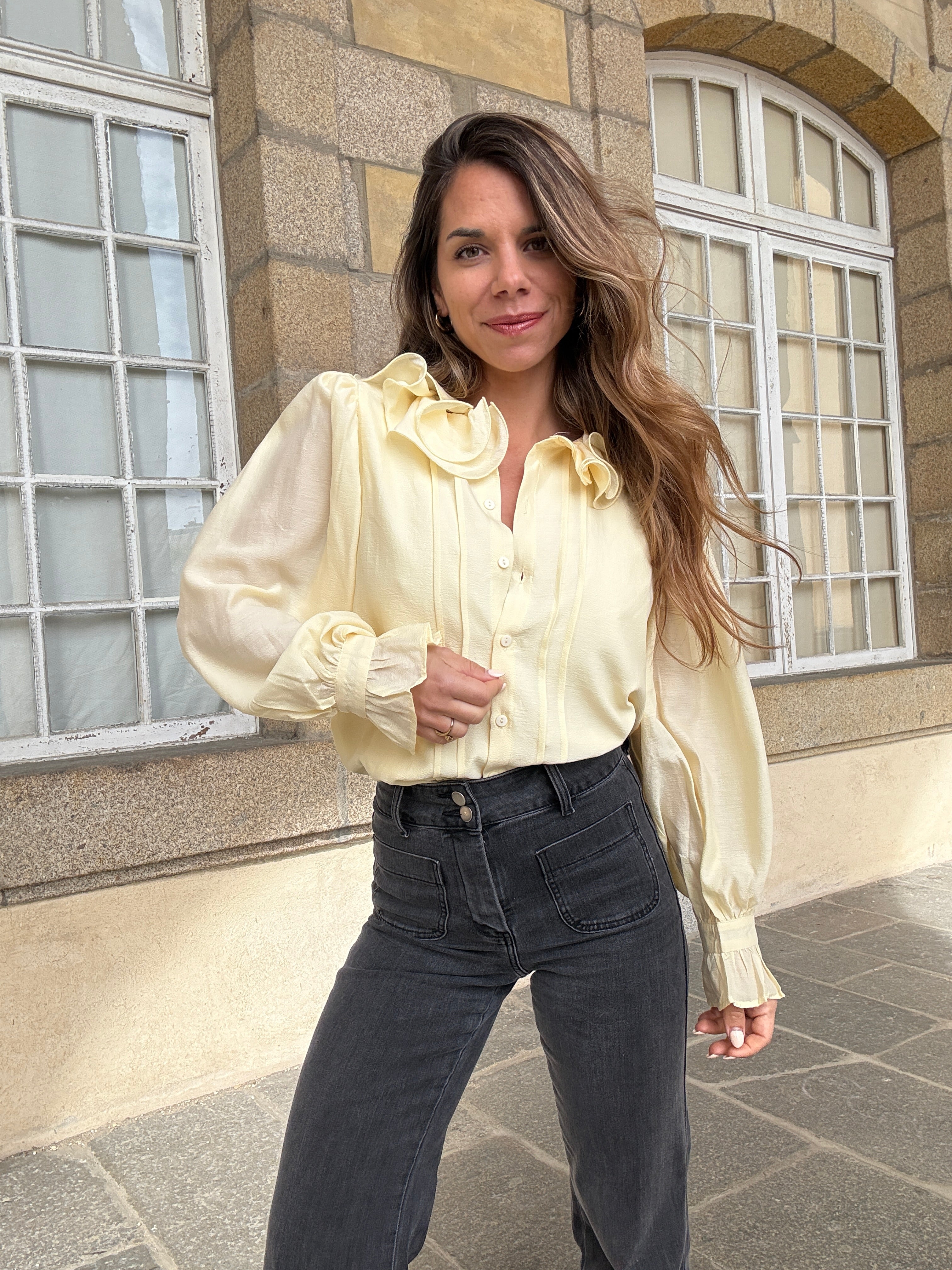 Blouse Brune jaune pâle