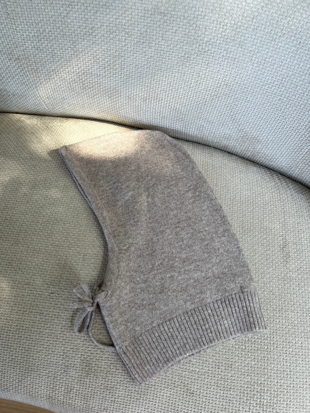 Taupe wool and cashmere balaclava