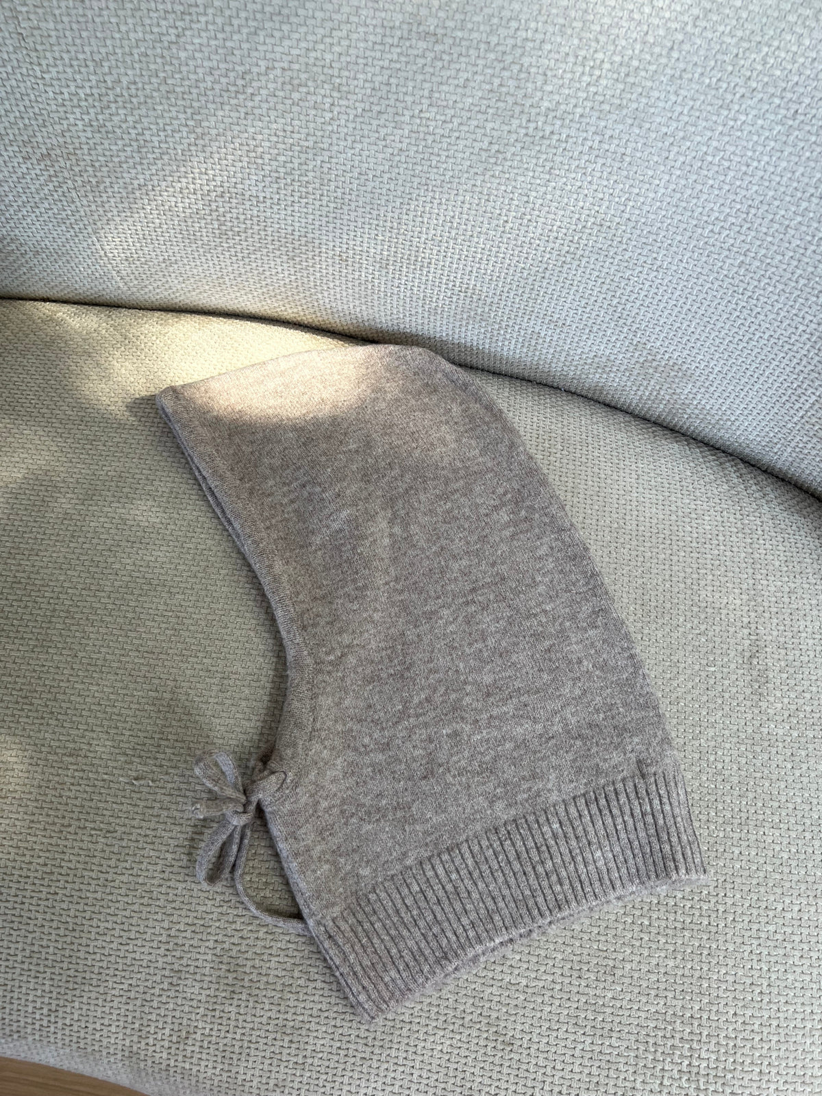 Taupe wool and cashmere balaclava