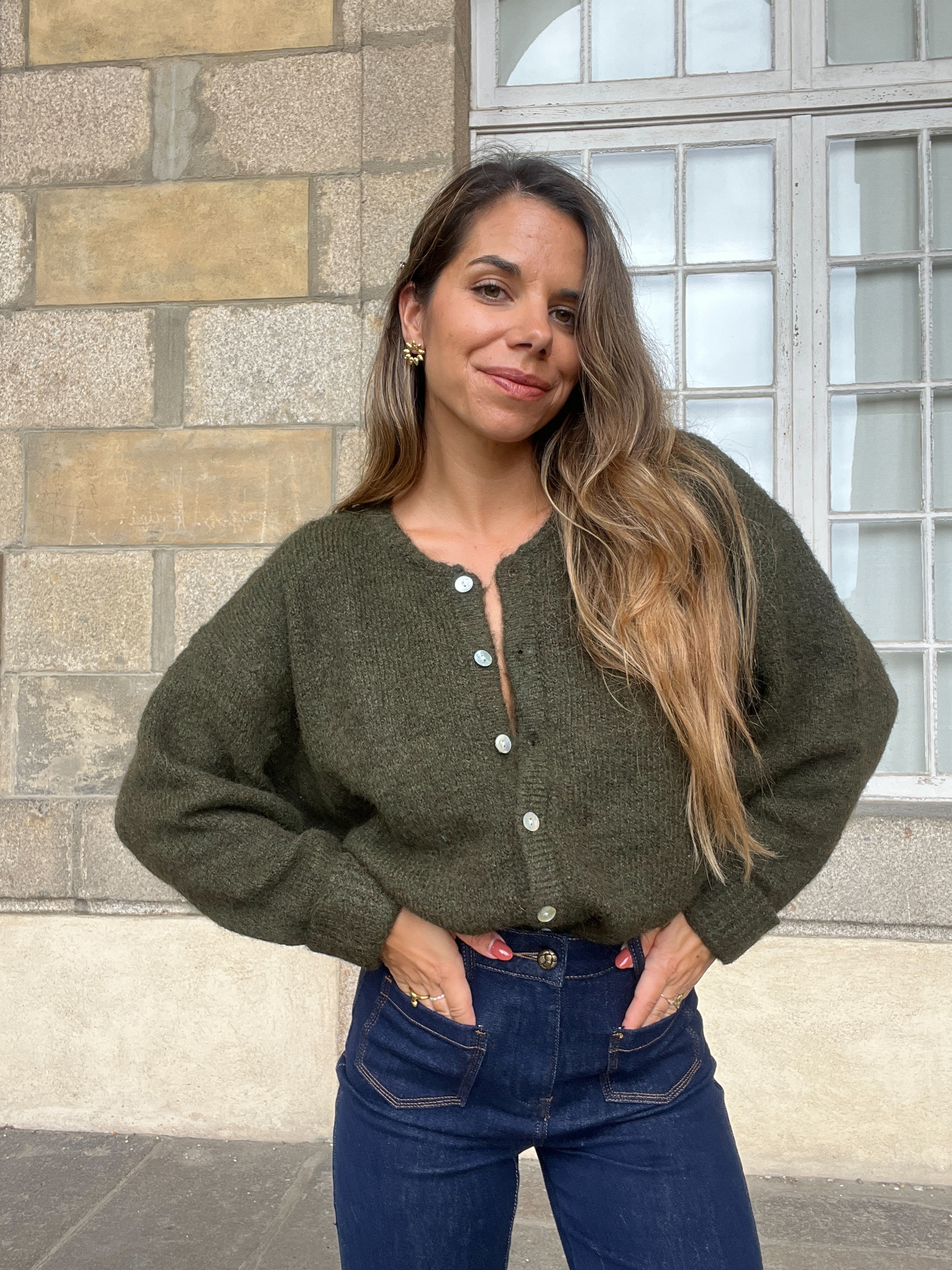 Charlie khaki cardigan