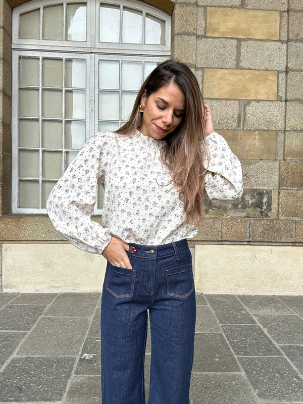 Blusa de algodón rosa