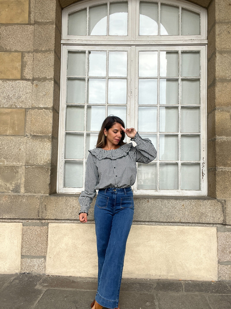 Blouse Vichy Capucine - Noire