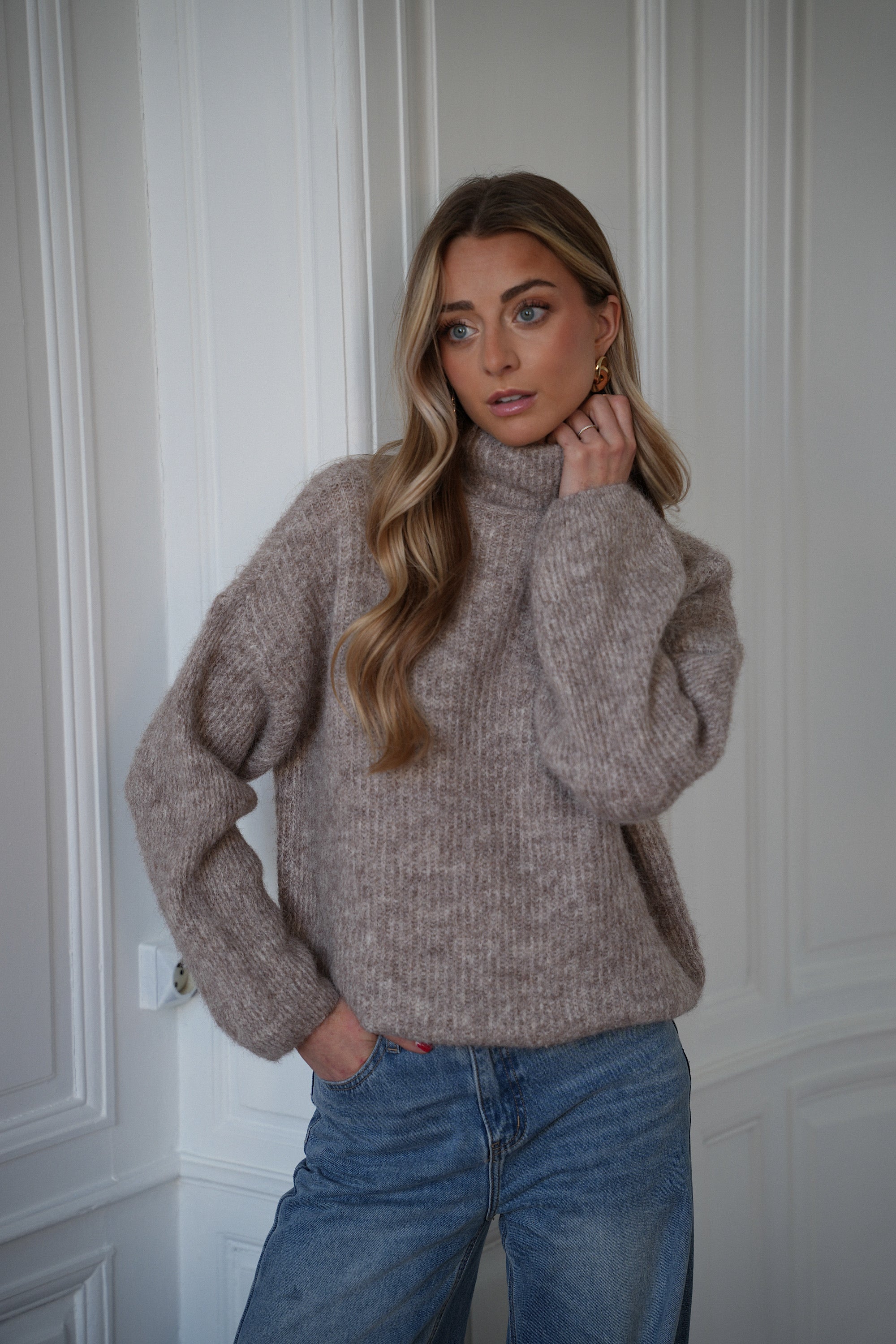 Sora Taupe - Jersey de cuello alto