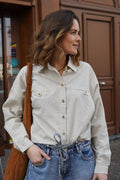 Zoé Ecru Striped Black Shirt