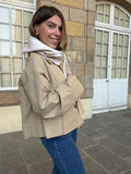Beige wool and cashmere balaclava