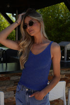 Norra Sequinned Top - Blue