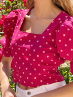 Blusa Burdeos A Lunares Carmi
