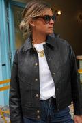 Pia Faux Leather Jacket Black