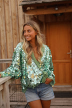 Gilet Sequins Lalie - Vert