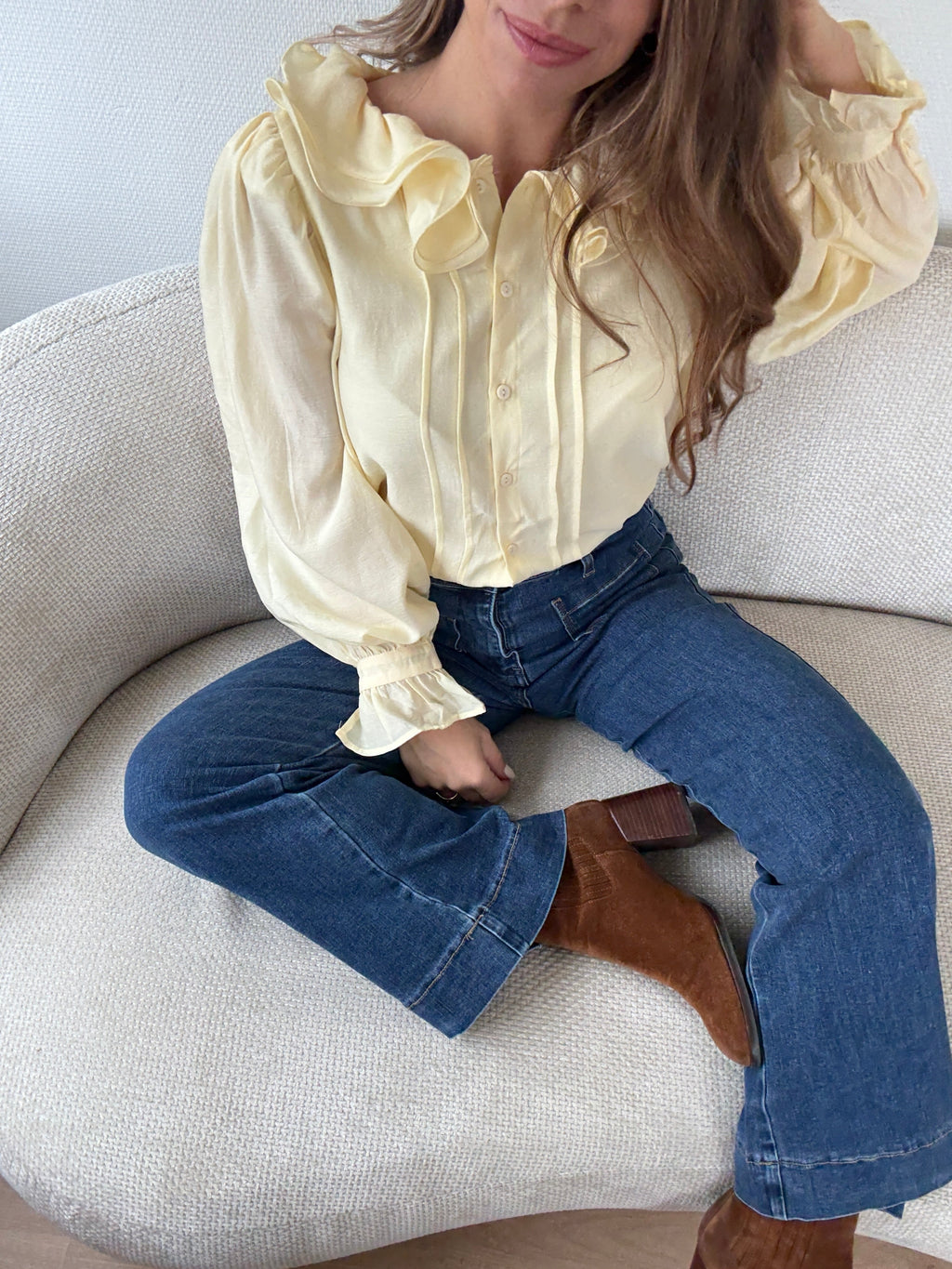 Blusa marrón amarillo pálido