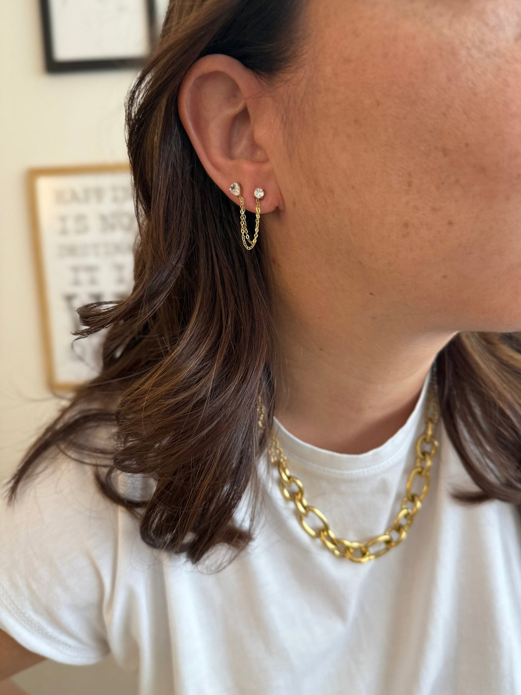 Boucles D'Oreilles Danica - Monoboucle - Doré Ou Argent